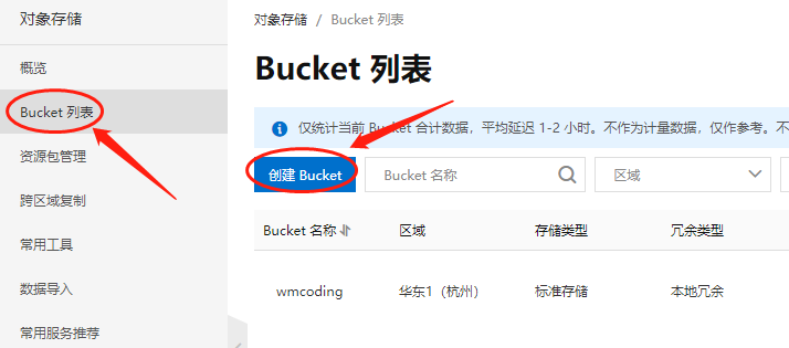 创建Bucket